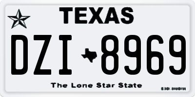 TX license plate DZI8969