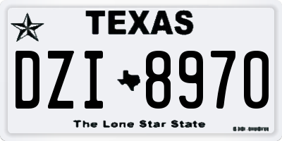 TX license plate DZI8970