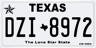 TX license plate DZI8972