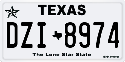 TX license plate DZI8974