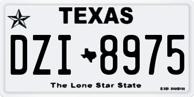 TX license plate DZI8975
