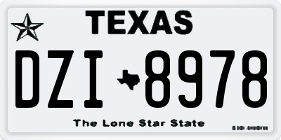 TX license plate DZI8978
