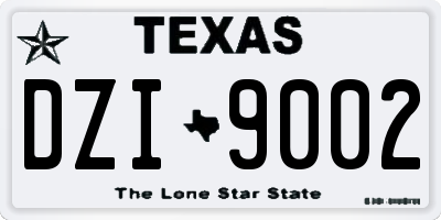 TX license plate DZI9002