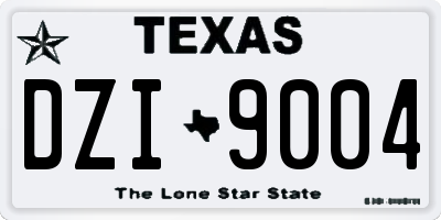 TX license plate DZI9004