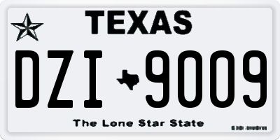 TX license plate DZI9009