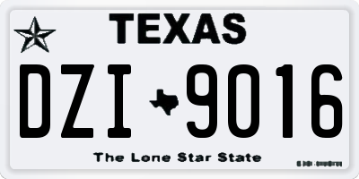 TX license plate DZI9016