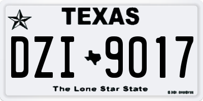 TX license plate DZI9017