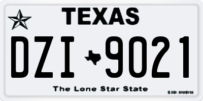 TX license plate DZI9021