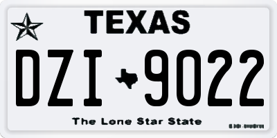 TX license plate DZI9022