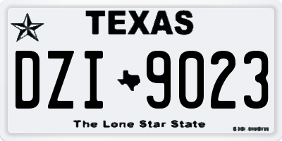 TX license plate DZI9023