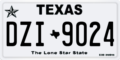 TX license plate DZI9024