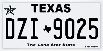 TX license plate DZI9025