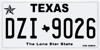TX license plate DZI9026