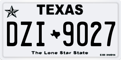 TX license plate DZI9027