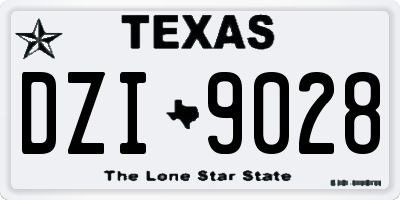 TX license plate DZI9028