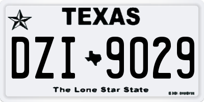 TX license plate DZI9029