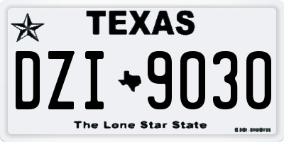 TX license plate DZI9030