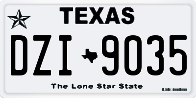 TX license plate DZI9035