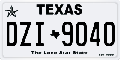 TX license plate DZI9040