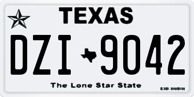 TX license plate DZI9042