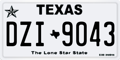 TX license plate DZI9043