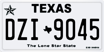 TX license plate DZI9045
