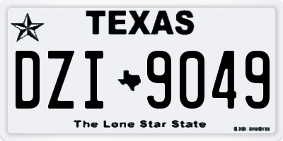 TX license plate DZI9049