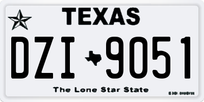 TX license plate DZI9051