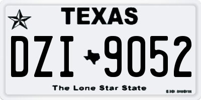 TX license plate DZI9052