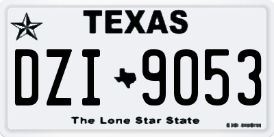 TX license plate DZI9053