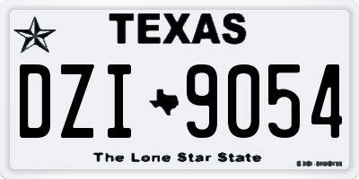 TX license plate DZI9054