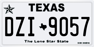 TX license plate DZI9057