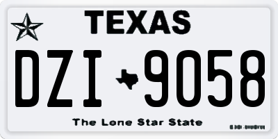 TX license plate DZI9058