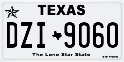 TX license plate DZI9060