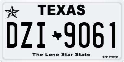 TX license plate DZI9061