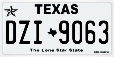TX license plate DZI9063