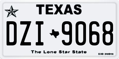 TX license plate DZI9068