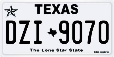TX license plate DZI9070