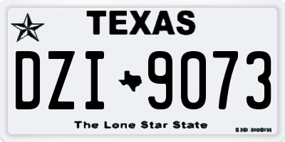 TX license plate DZI9073
