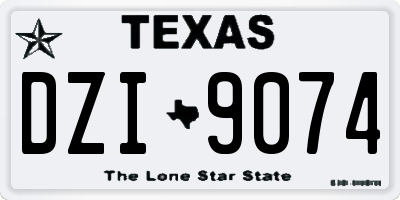 TX license plate DZI9074