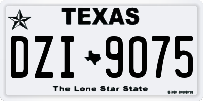 TX license plate DZI9075