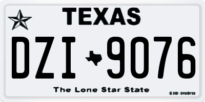 TX license plate DZI9076