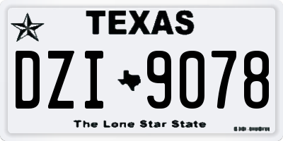 TX license plate DZI9078