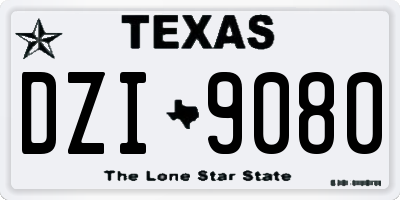 TX license plate DZI9080