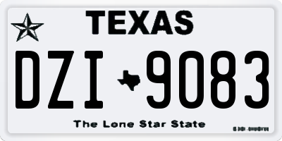 TX license plate DZI9083