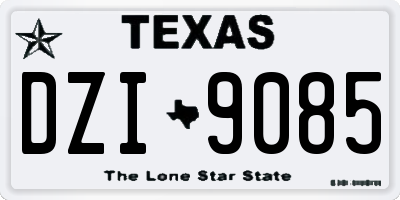 TX license plate DZI9085