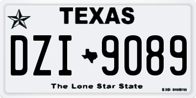 TX license plate DZI9089