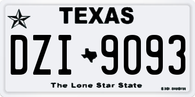 TX license plate DZI9093