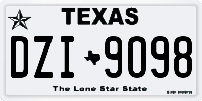 TX license plate DZI9098