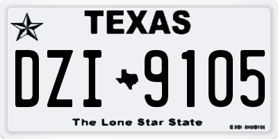 TX license plate DZI9105